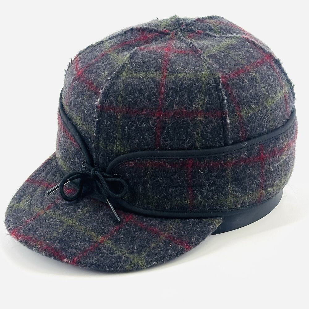 Stormy Kromer Wool Blend Hat/Cap Size 7 1/4 Tartan Plaid Made In USA Hunting